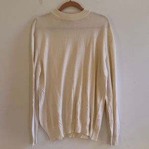 Toscano Crewneck Sweater, Cream, Size L